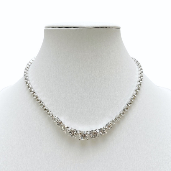 NWT Y2K Monet Silvertone & Rhinestone Iced-Out Adjustable Necklace - Picture 12 of 13